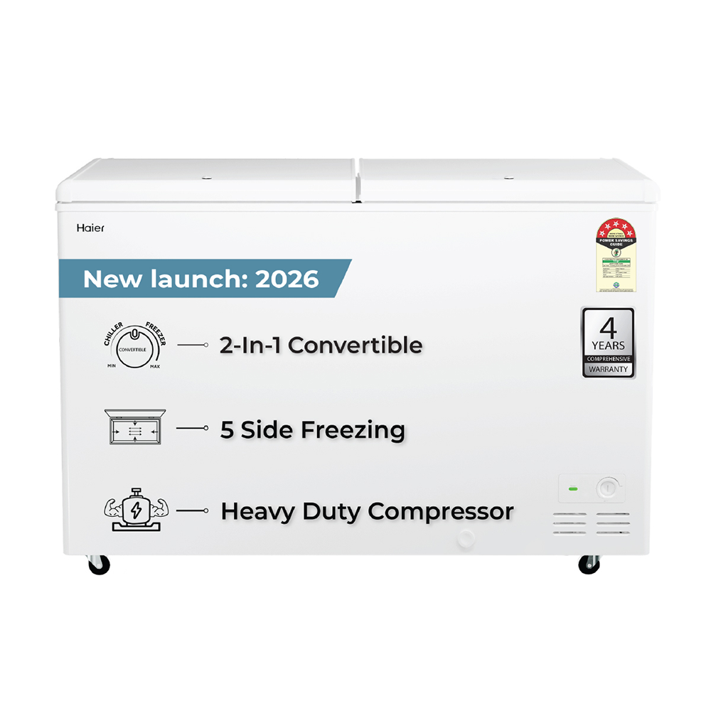 Haier 500 Ltr Double door- White Colour Convertible Hard top Freezer